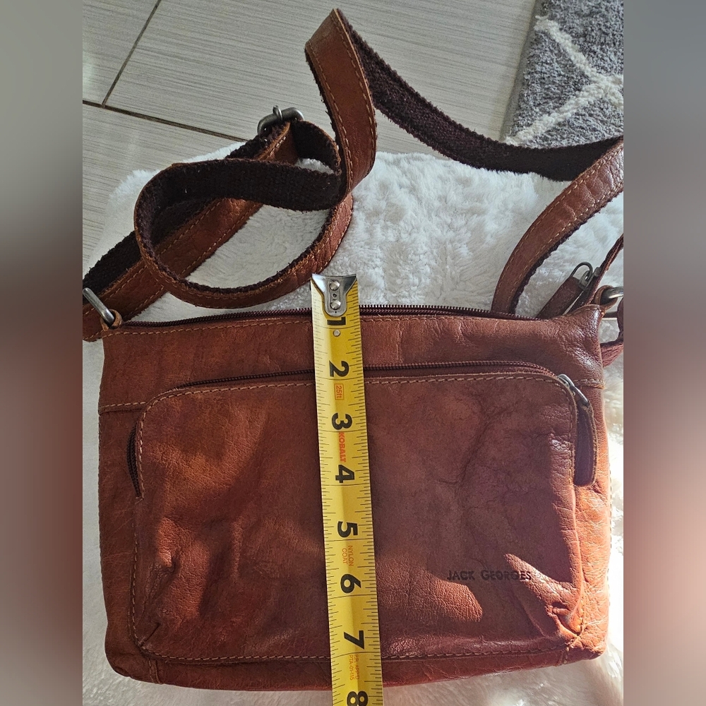 Jack Georges Brown Leather Crossbody Bag